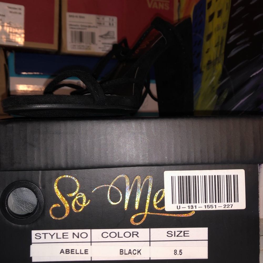 Black lace up heels